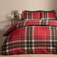 Checkered Bed Linen OHS Traditional Christmas Duvet Cover Red, Green (200x200cm)