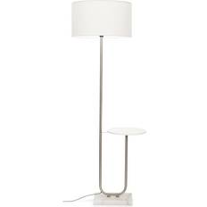 MiniSun Curved Stem White Floor Lamp 132.5cm