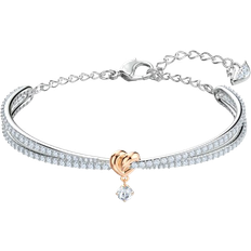 Shiny Bracelets Swarovski Lifelong Heart Bangle - Silver/Rose Gold/Transparent