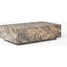 Mármol - Rectangular Mesas de Centro Westwing Collection Couchette Lesley Marble Look Brown Tones Glossy Coffee Table 75x120cm