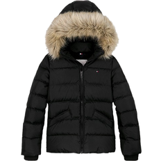 9-12M Jacken Tommy Hilfiger Girl's Faux Fur Hood Down Puffer Jacket - Black (KG0KG07399BDS)