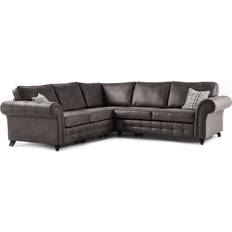 B&Q Corner 5 Seaters Charcoal Grey L Shaped Chesterfield Suite Sofa 250cm 5 Seater