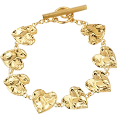 Oscar de la Renta Crushed Heart Toggle Bracelet - Gold