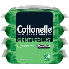 Disposable Skin Cleansing Cottonelle GentlePlus Flushable Wipes 168-pack