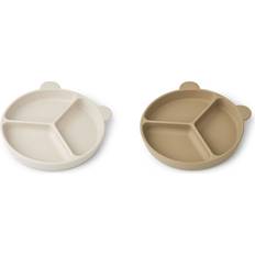 Liewood Tallrikar & Skålar Liewood Stacy Divider Suction Plate 2-pack Sandy/Oat