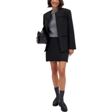 Skulderpuder Tøj NA-KD Oversized Tweed Jacket - Black