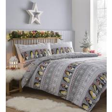 Charlotte Thomas Penguin Christmas Påslakan Grå (230x220cm)