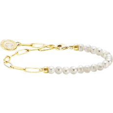 18k Armbänder Thomas Sabo Armband A2129-430-14 925 Silber vergoldet, Süßwasserperle gold