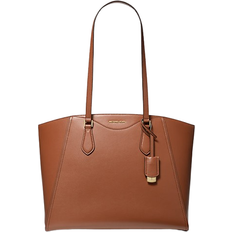 Michael michael kors brun shoppingväska Michael Kors Taryn Large Leather Tote Bag - Luggage