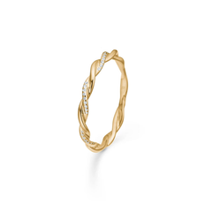 14k - Dame - Diamanter - Guld Smykker Mads Z Poetry Twist Ring - Gold/Diamonds