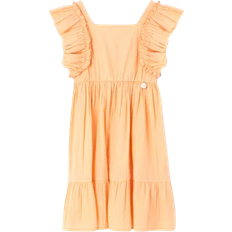 Solid Colours Dresses Children's Clothing Angel & Rocket Girl's Simone Textured Ruffle Dress - Orange