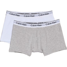 Calvin Klein Kid's Modern Cotton Trunks 2-pack - White/Grey Htr (B70B792000-926)