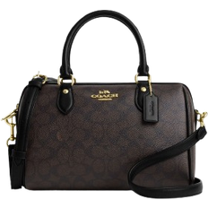 Coach Rowan Satchel Bag In Signature Canvas - Gold/Walnut/Black