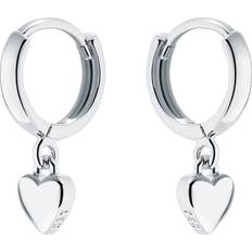 Harrie Tiny Heart Huggie Earrings - Silver