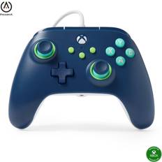 Inbyggt batteri - Xbox Series X Spelkontroller PowerA Wired Xbox Controller - Mariner Blue