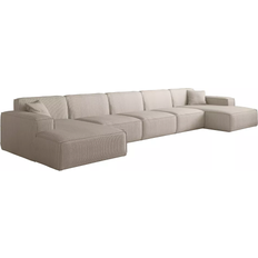 Canapé 5 Places - Canapé en U Canapés Fun-Möbel U-form Celes Premium XL Light Beige Sofa 462cm 5 Seater