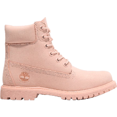 Pink - Women Lace Boots Timberland Premium 6-Inch Lace-Up Waterproof Boot - Light Pink Nubuck