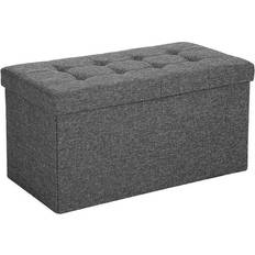 Linen Benches Songmics LSF46GYZ Dark Grey Storage Bench 76x38cm