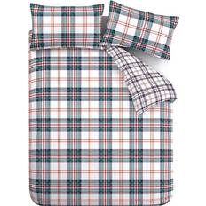 Checkered Bed Linen Catherine Lansfield Kelso Duvet Cover Green (230x220cm)