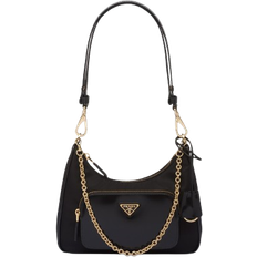 Prada nylon Prada Re Nylon And Brushed Leather Mini Bag - Black