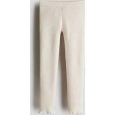 H&M Rib Knit Leggings - Beige
