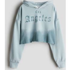H&M Turkos Croppad Huvtröja Med Tryck - Turkos/Los Angeles