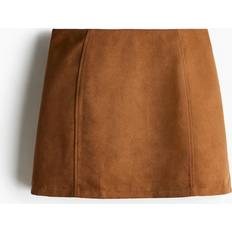 Beige - Short Skirts H&M Napped Mini Skirt - Beige