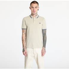 Beige - Træningstøj Skjorter Fred Perry Poloskjorte Med To Kantstriber - Ecrufarvet/Blå