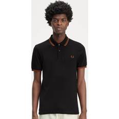 Voksen - XL Polotrøjer Fred Perry Poloskjorte Med To Striber - Sort/Orange