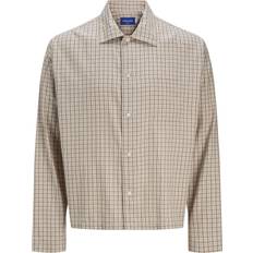 Homme - Naturel Chemises Jack & Jones Chemise Beige Foncé/Brun Foncé/Blanc Naturel