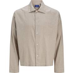 Naturfarvet Skjorter Jack & Jones Wide Fit Skjorte Neutral