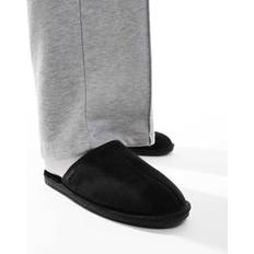 Black Slippers River Island Faux Fur Mule Slippers - Black