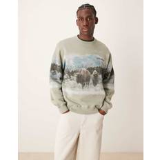 Abercrombie & Fitch Men Jumpers Abercrombie & Fitch National Parks Yellowstone Print Sweatshirt Light Green