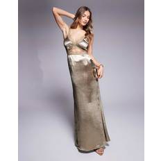 Never Fully Dressed Mimi Lace Cut-Out Slip Maxi Dress - Gold