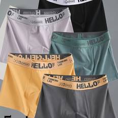 Transparent Men's Underwear Temu Hello Boxer Briefs - Stretchy Polyester/Spandex