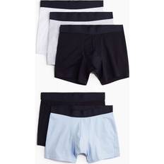 H&M Kalsonger H&M 5-Pack Mid Trunks Med Lycra - Vit/Ljusblå