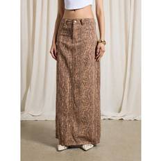 Paisley Skirts Shein Snake Print Denim Maxi Skirt