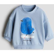 6-9M Collegegensere H&M Baby Sweatshirt Med Trykk - Blå