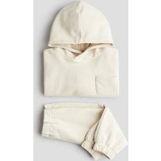 M Övriga sets Barnkläder H&M Crèmevit 2-Delat Sweatshirtset Bomull -