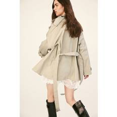 Oversize Kappor & Rockar H&M Kort Trenchcoat - Ljusbeige