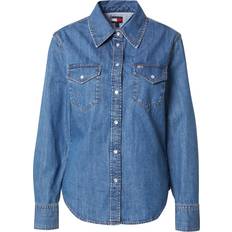 Blå - Herre Bluser Tommy Jeans Bluse - Blue Denim