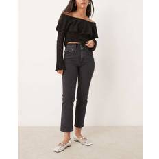 Abercrombie & Fitch Men Jeans Abercrombie & Fitch Double Waistband Straight Fit Jeans Black