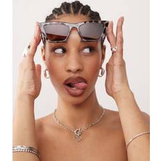 Monki Oversized Cat Eye Sunglasses - Silver