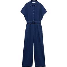 Pellava Haalarit Mango Bambie Jumpsuit - Dark Blue