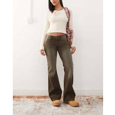 Weekday Nova Low Waist Bootcut Jeans - Dark Brown Wash