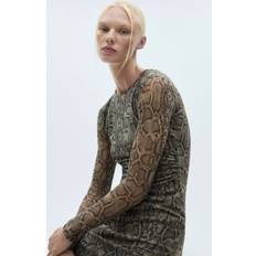 Mango Women Dresses Mango Clauden Snake Print Dress - Grey