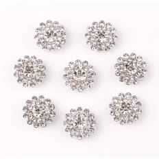 Silver DIY Temu 50pcs 14mm Ab & Rhinestones Silvery Metal