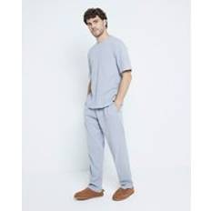 Grå Pyjamasser River Island Gråmeleret Pyjamassæt i Vaffeltekstur -