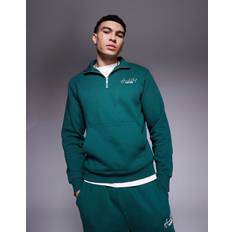 River Island Tröjor River Island Sweatshirt Med Dragkedja Vid Halsen - Grön