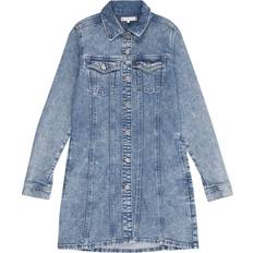 Buttons Dresses Tommy Hilfiger Girls Denim Shirt Dress - Blue